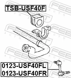 FEBEST Link/Coupling Rod, stabiliser bar (0123-USF40FL)