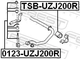 FEBEST Link/Coupling Rod, stabiliser bar (0123-UZJ200R)