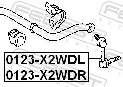 FEBEST Link/Coupling Rod, stabiliser bar (0123-X2WDL)