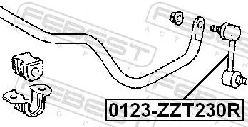 FEBEST Link/Coupling Rod, stabiliser bar (0123-ZZT230R)