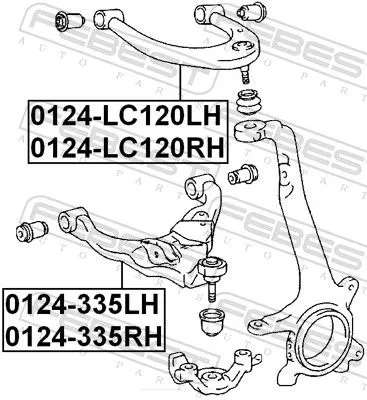 FEBEST Control/Trailing Arm, wheel suspension (0124-335LH)