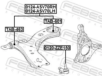 FEBEST Control/Trailing Arm, wheel suspension (0124-ASV70LH)