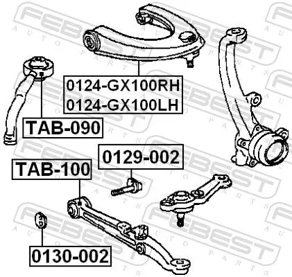 FEBEST Control/Trailing Arm, wheel suspension (0124-GX100RH)
