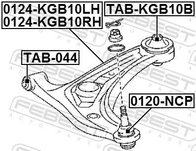 FEBEST Control/Trailing Arm, wheel suspension (0124-KGB10LH)