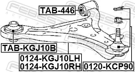FEBEST Control/Trailing Arm, wheel suspension (0124-KGJ10RH)