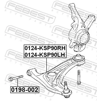 FEBEST Control/Trailing Arm, wheel suspension (0124-KSP90RH)