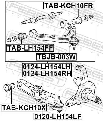 FEBEST Control/Trailing Arm, wheel suspension (0124-LH154LH)
