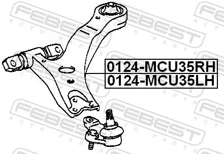 FEBEST Control/Trailing Arm, wheel suspension (0124-MCU35RH)