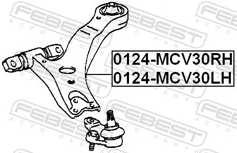 FEBEST Control/Trailing Arm, wheel suspension (0124-MCV30LH)