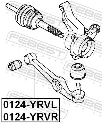 FEBEST Control/Trailing Arm, wheel suspension (0124-YRVL)