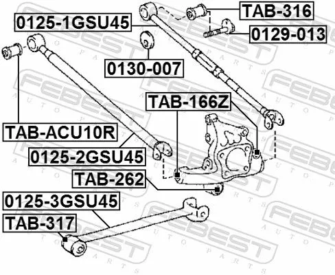 FEBEST Control/Trailing Arm, wheel suspension (0125-3GSU45)