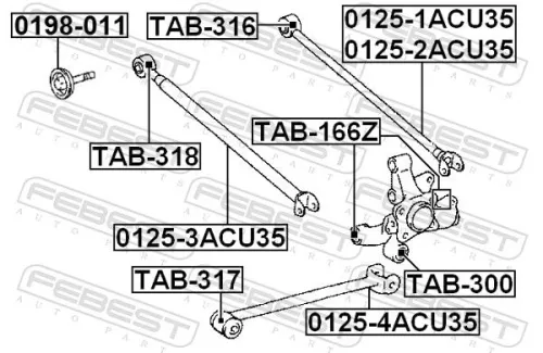 FEBEST Control/Trailing Arm, wheel suspension (0125-4ACU35)