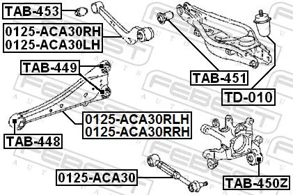 FEBEST Control/Trailing Arm, wheel suspension (0125-ACA30RRH)