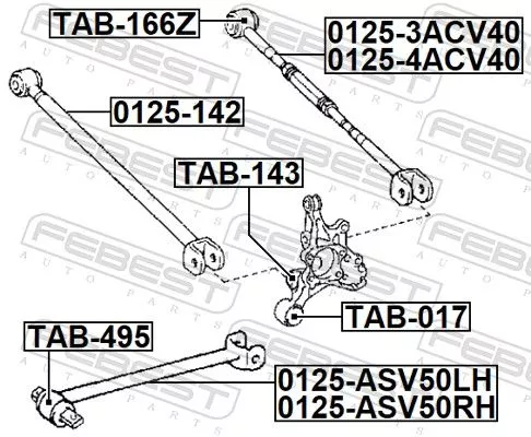 FEBEST Control/Trailing Arm, wheel suspension (0125-ASV50RH)