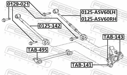 FEBEST Control/Trailing Arm, wheel suspension (0125-ASV60LH)