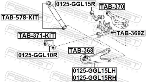 FEBEST Control/Trailing Arm, wheel suspension (0125-GGL15R)