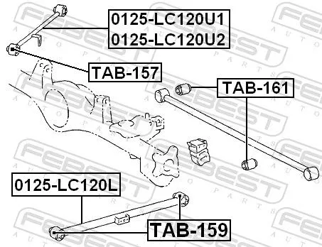 FEBEST Control/Trailing Arm, wheel suspension (0125-LC120U2)