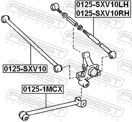 FEBEST Control/Trailing Arm, wheel suspension (0125-SXV10)