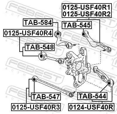 FEBEST Control/Trailing Arm, wheel suspension (0125-USF40R3)