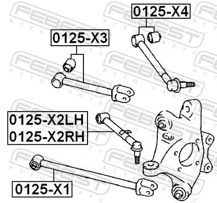 FEBEST Control/Trailing Arm, wheel suspension (0125-X2RH)