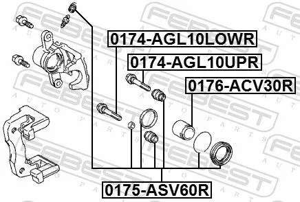 FEBEST Guide Bolt, brake caliper (0174-AGL10LOWR)