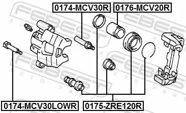 FEBEST Guide Bolt, brake caliper (0174-MCV30LOWR)