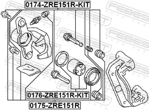 FEBEST Guide Bolt, brake caliper (0174-ZRE151R-KIT)