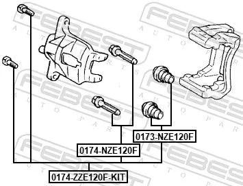 FEBEST Guide Bolt, brake caliper (0174-ZZE120F-KIT)