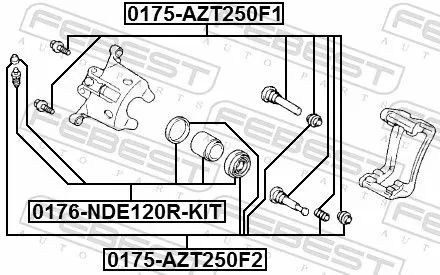 FEBEST Guide Sleeve Kit, brake caliper (0175-AZT250F1)