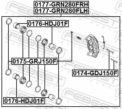 FEBEST Repair Kit, brake caliper (0175-GRJ150F)