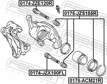 FEBEST Repair Kit, brake caliper (0175-JZS155R)
