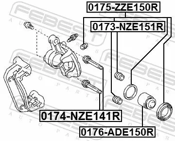 FEBEST Repair Kit, brake caliper (0175-ZZE150R)