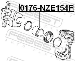 FEBEST Piston, brake caliper (0176-NZE154F)
