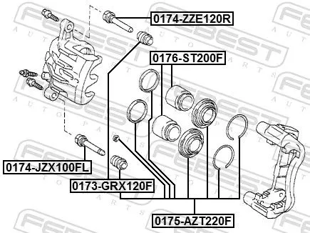 FEBEST Piston, brake caliper (0176-ST200F)