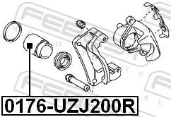 FEBEST Piston, brake caliper (0176-UZJ200R)