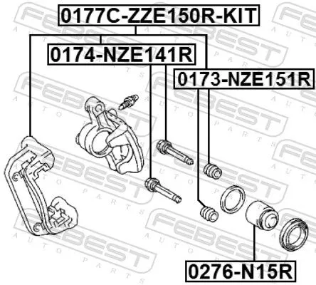 FEBEST Brake Caliper Bracket Set (0177C-ZZE150R-KIT)