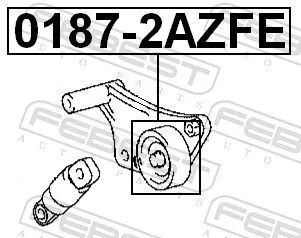 FEBEST Tensioner Pulley, V-ribbed belt (0187-2AZFE)
