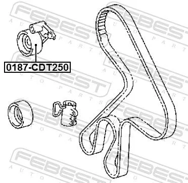 FEBEST Tensioner Pulley, timing belt (0187-CDT250)