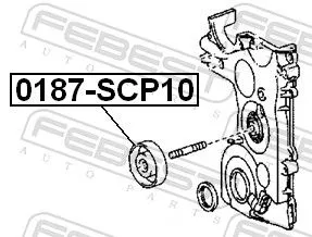 FEBEST Tensioner Pulley, V-ribbed belt (0187-SCP10)