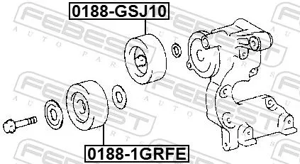 FEBEST Deflection/Guide Pulley, V-ribbed belt (0188-GSJ10)