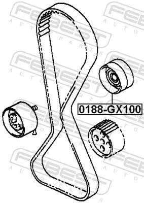 FEBEST Deflection Pulley/Guide Pulley, timing belt (0188-GX100)