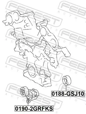 FEBEST Belt Tensioner, V-ribbed belt (0190-2GRFKS)