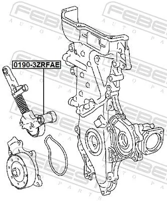 FEBEST Belt Tensioner, V-ribbed belt (0190-3ZRFAE)