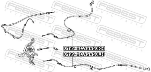 FEBEST Cable Pull, parking brake (0199-BCASV50RH)