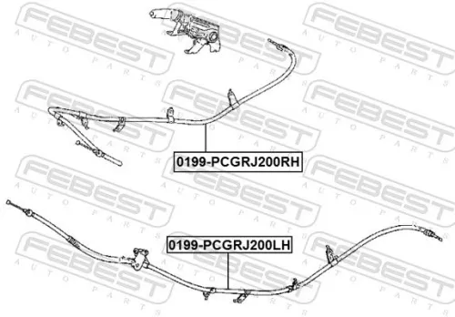 FEBEST Cable Pull, parking brake (0199-PCGRJ200LH)