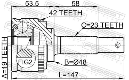 FEBEST Joint Kit, drive shaft (0210-043A42)