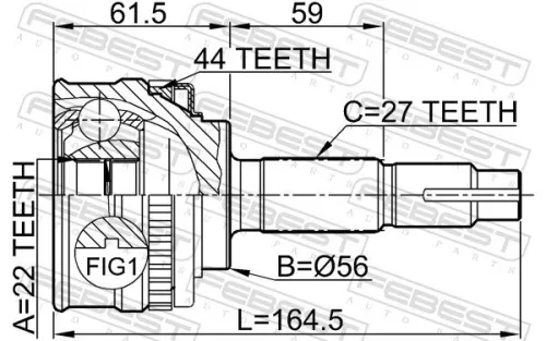 FEBEST Joint Kit, drive shaft (0210-051A44)