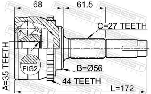 FEBEST Joint Kit, drive shaft (0210-070A44)