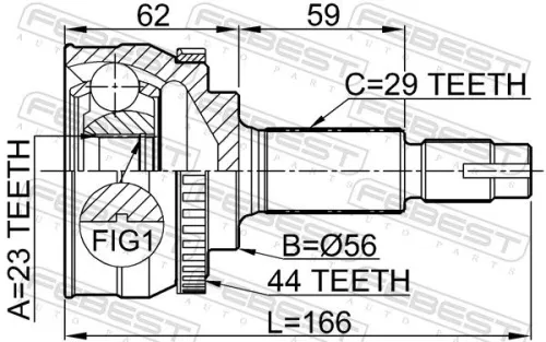 FEBEST Joint Kit, drive shaft (0210-072A44)
