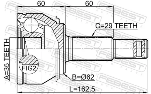 FEBEST Joint Kit, drive shaft (0210-J1120)